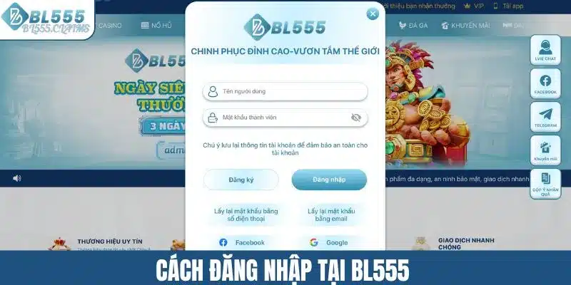 Cách đăng nhập tại BL555