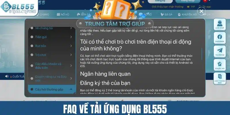 FAQ về tải ứng dụng BL555